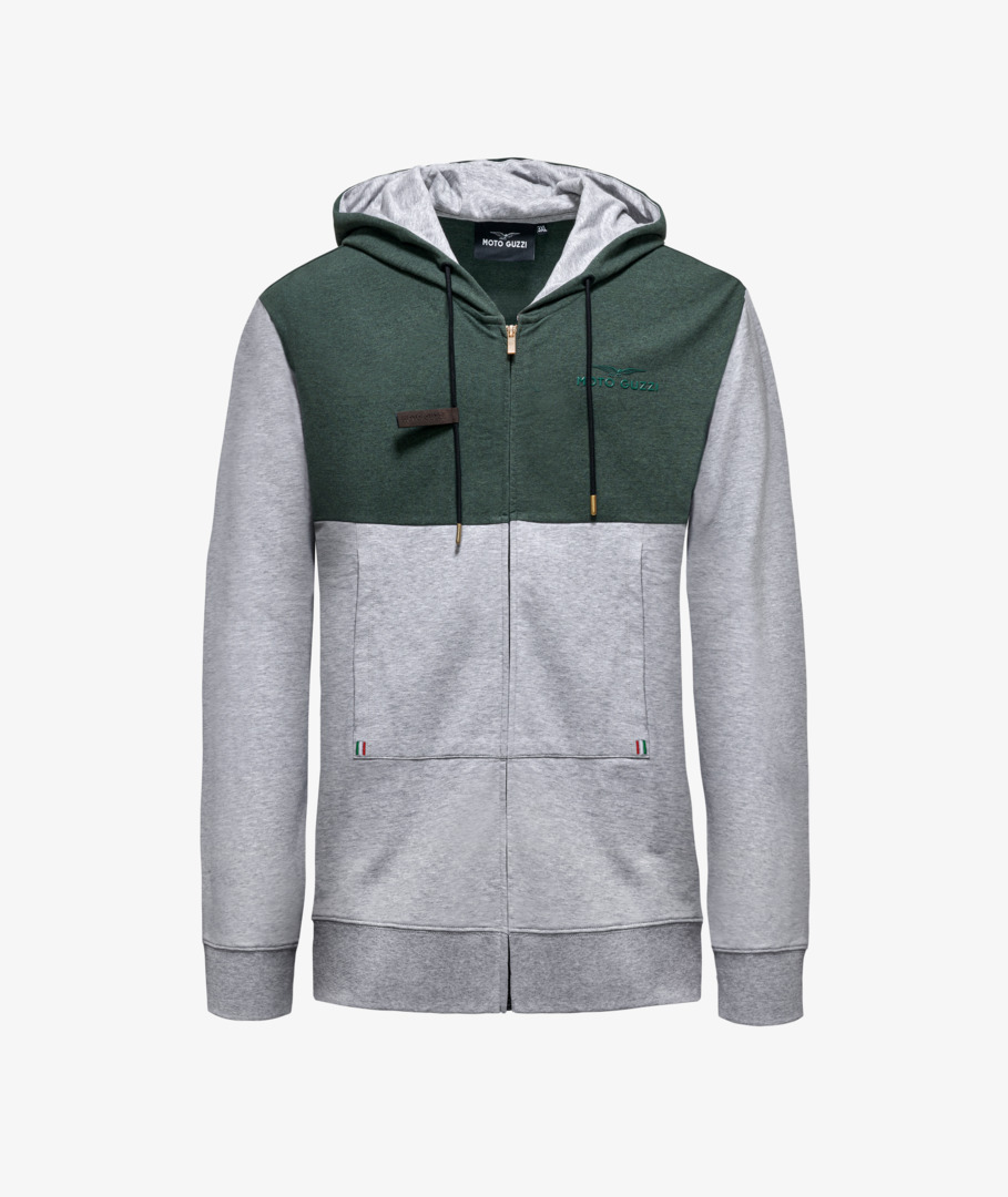Felpa da Uomo Bicolore con cappuccio Felpe Abbigliamento Lifestyle Catalogo completo Moto Guzzi Store Ufficiale Abbigliamento Moto Casual e Accessori