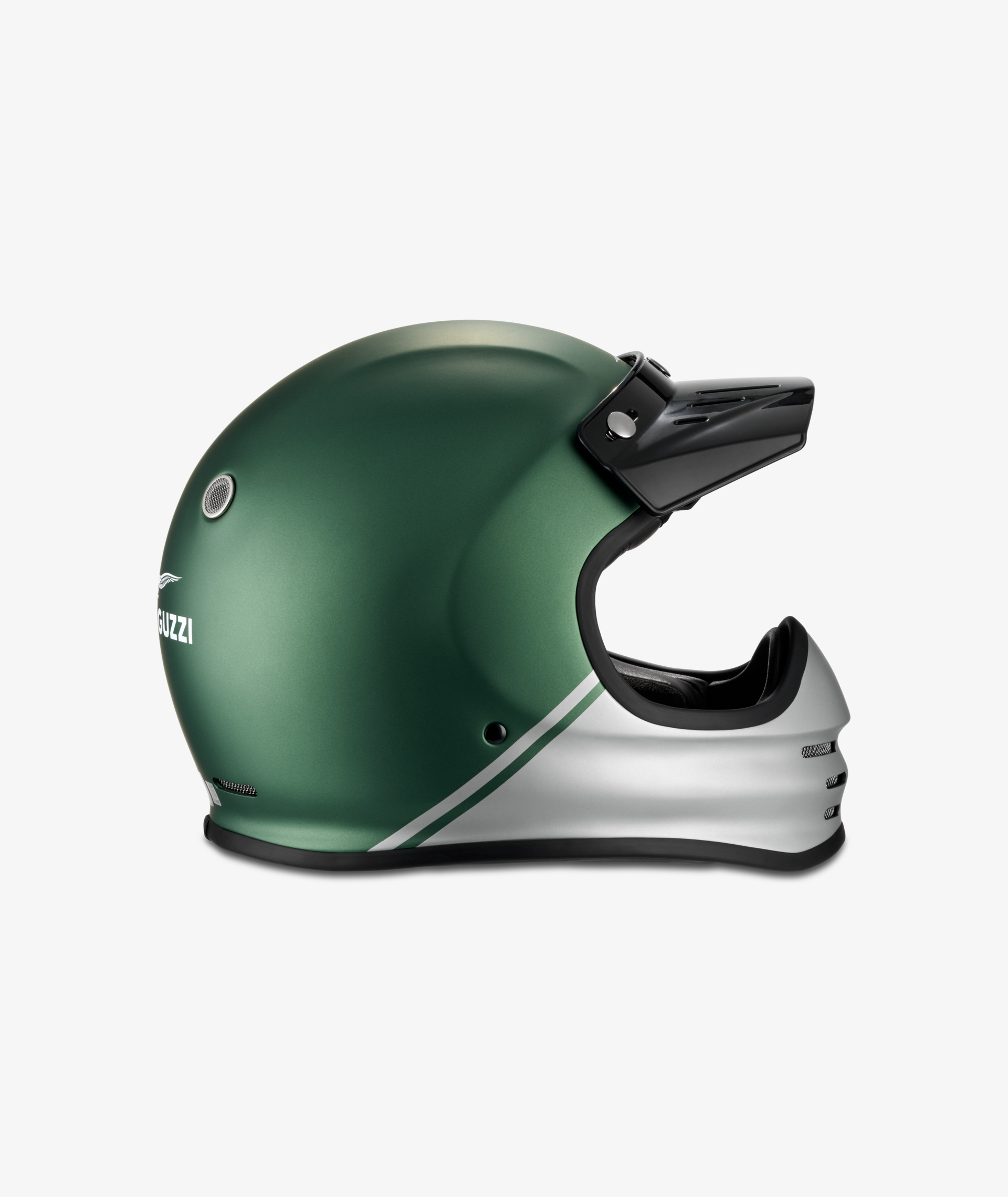 Casque jet Moto Guzzi Engine vert mousse, Casques ouverts, CASQUES