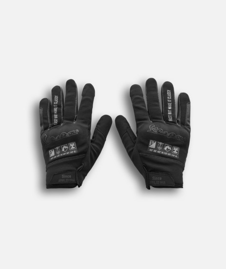 GUANTES-VESPA-DEC-DOBLE NEGRO-S