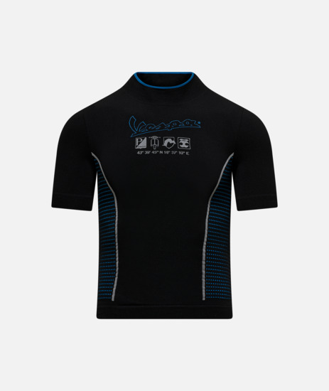 VESPA DEC SEAMLESS TEE JET BLACK S