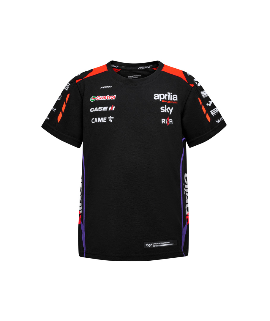 Camiseta de nino Aprilia Racing Team Replica 2024 Camisetas Ropa Lifestyle Catalogo completo Tienda Oficial Aprilia Ropa de Moto Ropa Casual y Accesorios