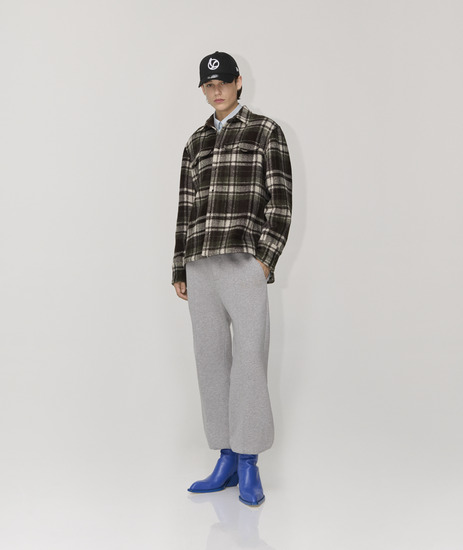 V-logo check overshirt