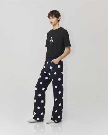 Pois denim wide leg
