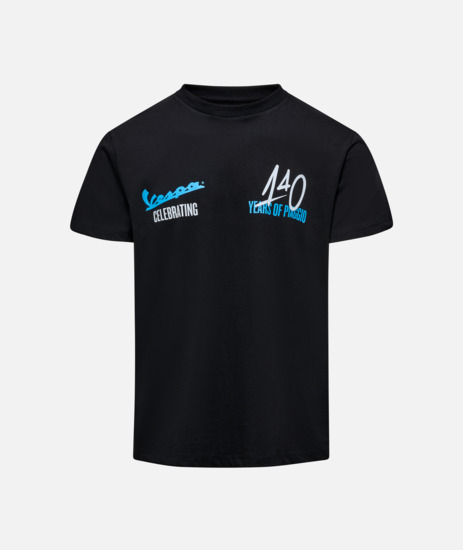 VESPA WD T-SHIRT BLACK 140 YEARS XS